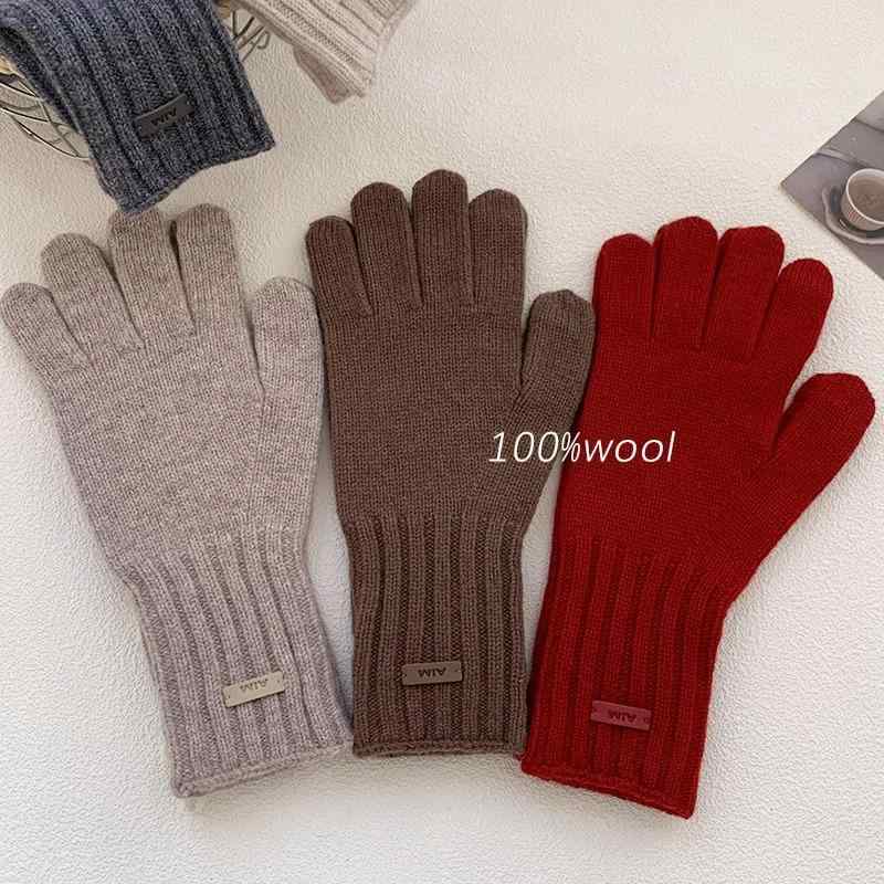 手袋 レディース 秋冬 ファッション雑貨 スマートフォン対応 ウール100% ニット手袋 防寒 燕麦米 美ラ..
