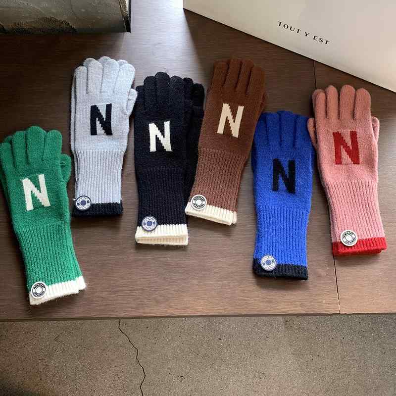 手袋 レディース 冬用 ニット グローブ スマートフォン対応 指なし 防寒 暖かい 自転車 バイク カップル ペア ピンク ブルー ブラウン グリーン グレー ブラック 通勤 普段使い2