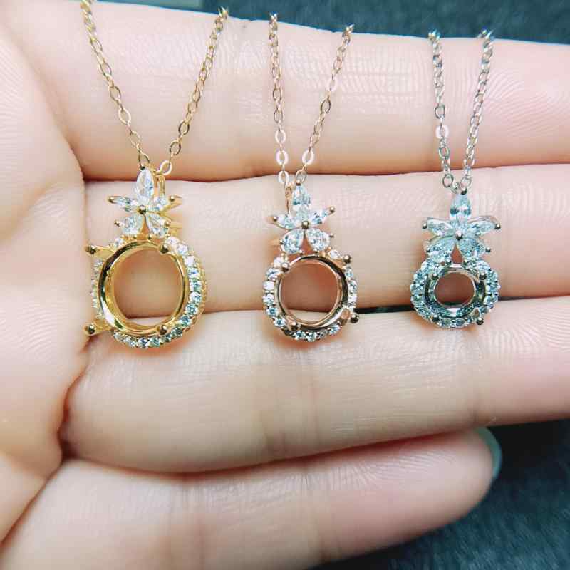 ネックレス レディース S925 シルバー ペンダントトップ 空枠 6mm 8mm 10mm シルバー925 プラチナ ローズゴールド ゴールド 小さめ シンプル 普段使い かわいい