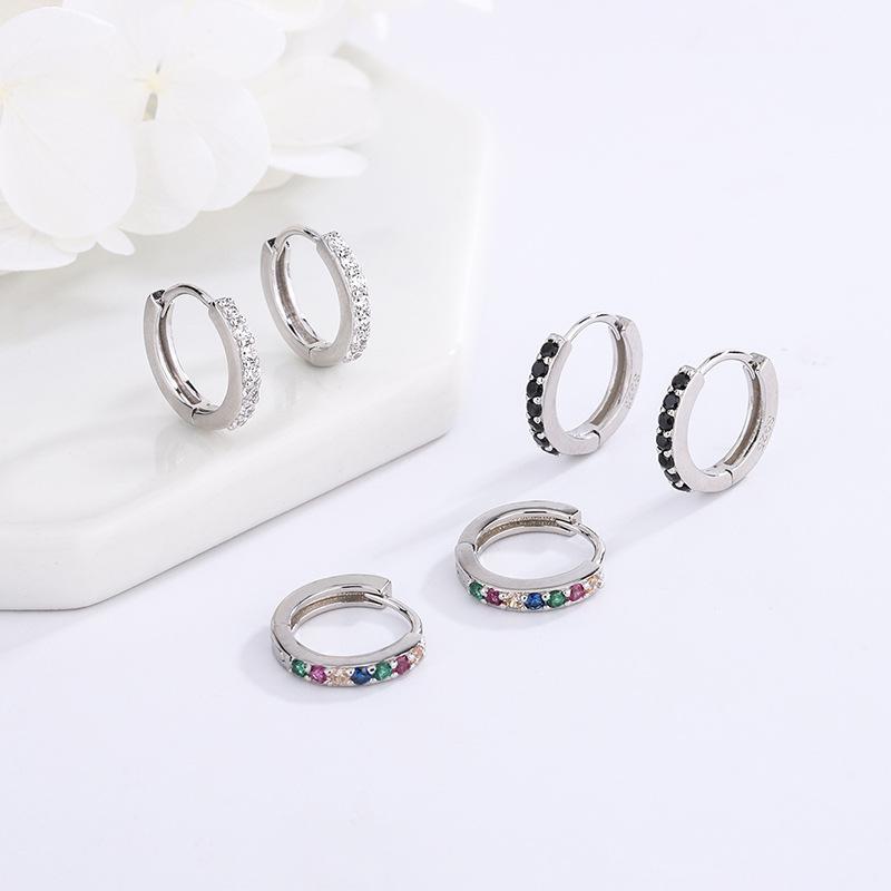 ピアス 男女兼用 S925シルバー シルバーピアス フープピアス リングピアス ジルコニア サークルピアス ..