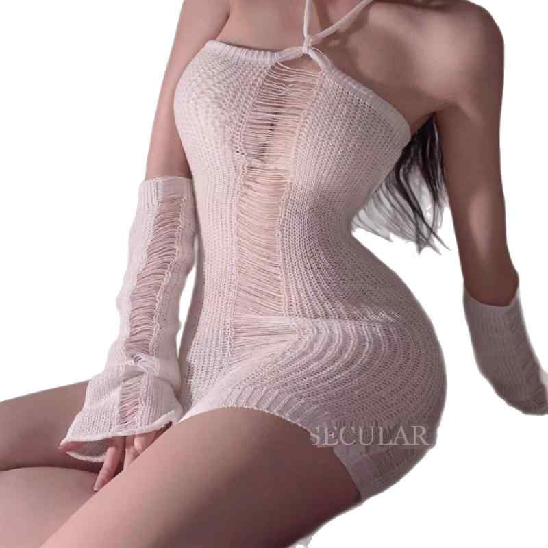 下着 セクシー ランジェリー ルームウェア ニット ミニスカート かわいい コスチューム ポリアミド ポ..