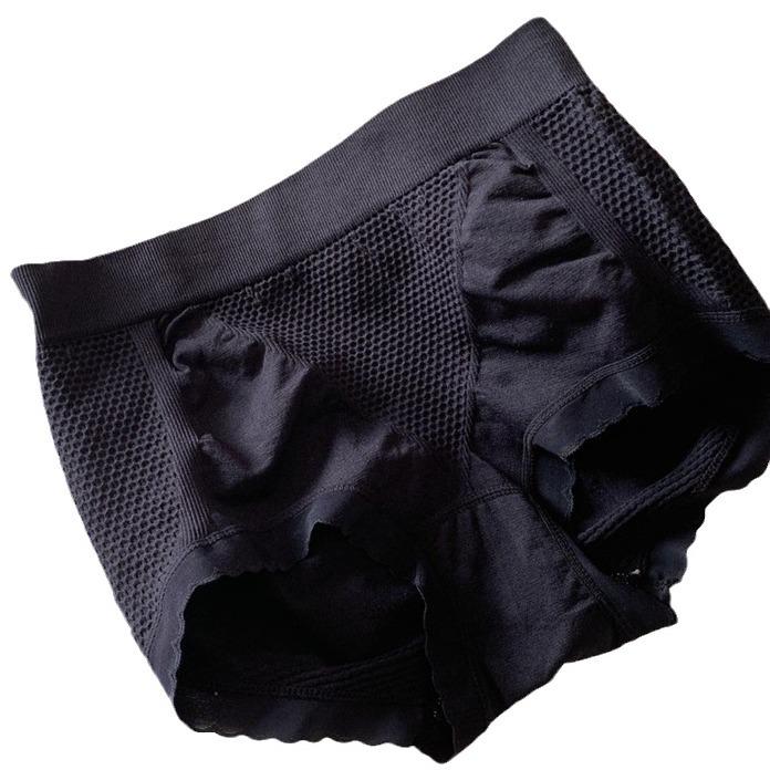 ショーツ レディース 女性用 ハイウエスト 腹押さえ シームレス 一体型 伸縮性 通気性 無地 スタンダードショーツ 4枚セット