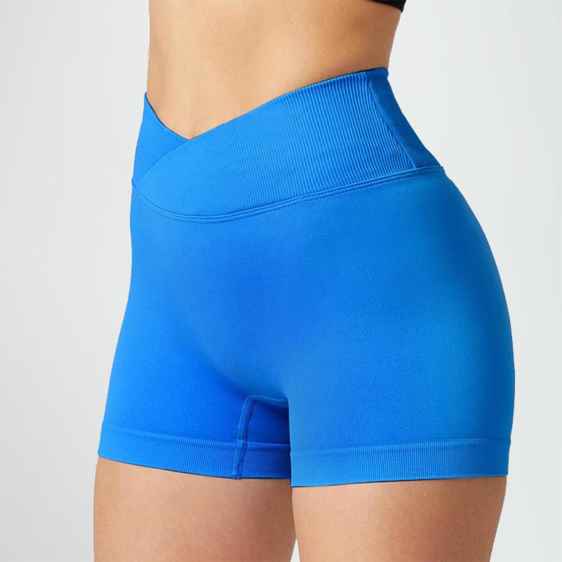 ヨガ ショートパンツ レディース スポーツ ランニング サイクル トレーニング 無縫製 ローライズ クロスウエスト スパッツ レギンス 伸縮性 吸汗速乾 ブラック グレー ブラウン ピンク系 ブルー