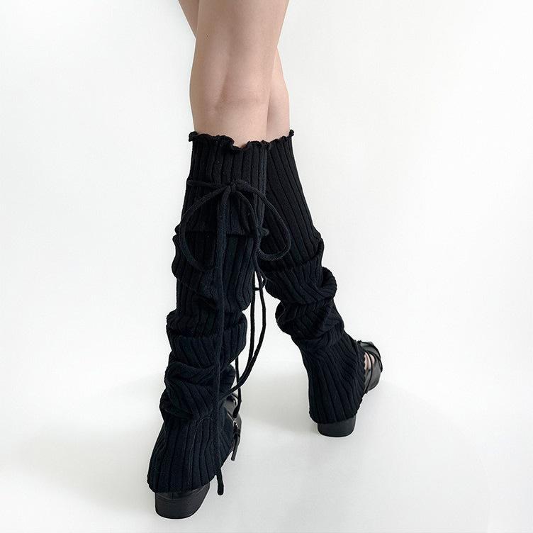 靴下 レディース レッグウォーマー ニット 混紡 ケーブル編み ニーハイソックス 薄手 暖かい 美脚 膝上 ゆったり 春夏 秋冬 防寒 冷え取り ファッション Y2K 飾りボタン 伸縮性