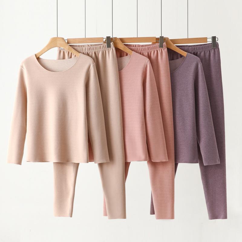 インナー レディース 上下セット 肌着 長袖 あったかインナー 防寒 暖かい 女性 下着 長袖 トップス レギンス ストレッチ 秋冬 部屋着 ルームウェア 無地 婦人