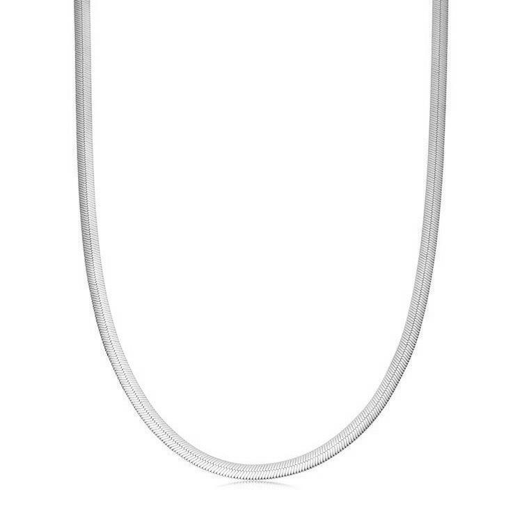 ネックレス レディース シルバー925 銀製 蛇骨チェーン チョーカー 短め 電気メッキ加工 シンプル モード スネークチェーン