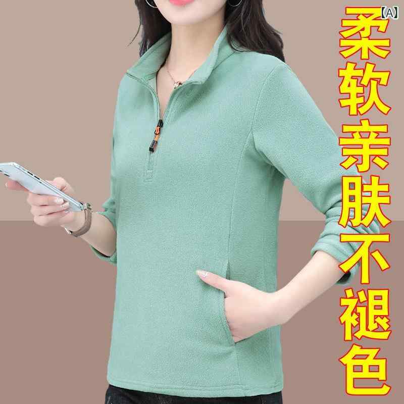 スウェット レディース 秋冬 プルオーバー 立襟 ハーフジップ チュニック 厚手 暖かい ゆったり 大きめサイズ ミセス 普段使い 通勤 スポーツウェア ポリエステル ブルー系2