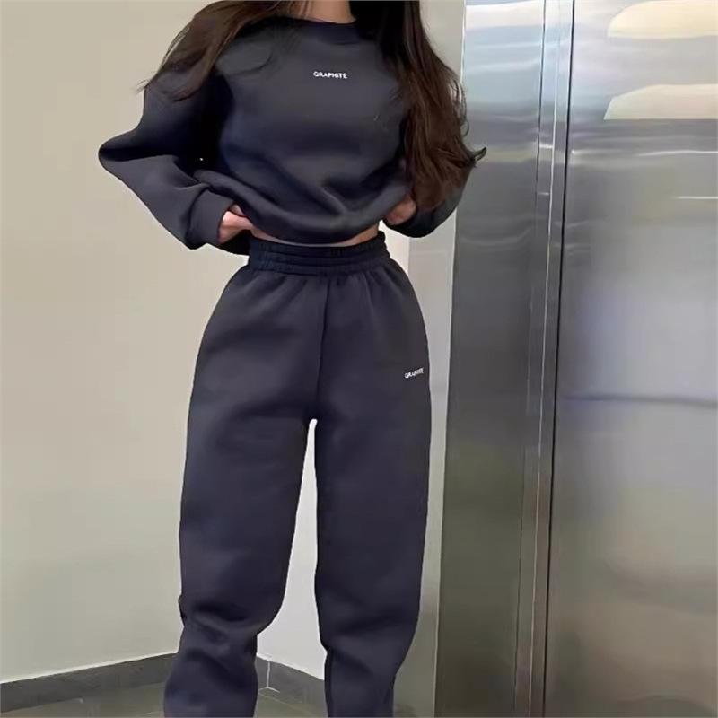 セットアップ レディース 秋冬 長袖 ズボン 上下セット ジャージ ルームウェア 部屋着 普段使い 韓国 風 ポリエステル