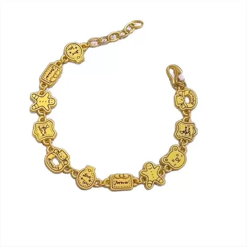 ブレスレット レディース クッキーベア ジンジャーブレッドベア メタル 小熊 かわいい 清新 甜美 アレ..