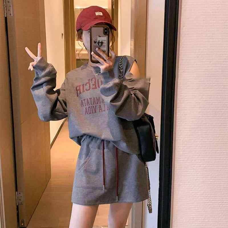 セットアップ レディース スウェット クロップド丈 トップス ミニスカート カジュアル スポーティー 部屋着 ルームウェア 普段使い 長..