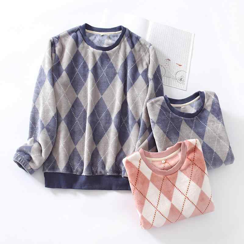 パジャマ レディース メンズ フランネル 上着 プルオーバー 秋冬 暖かい サンゴフリース ホームウェア ..