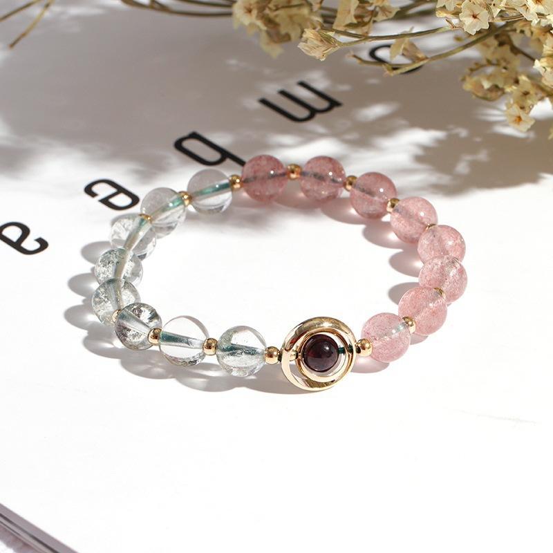 楽天ブリルビブレスレット レディース 石 绿幽灵 黄水晶 貔貅 かわいい 水晶 手作り 幸運 開運 ラッキーアイテム アクセント 普段使い