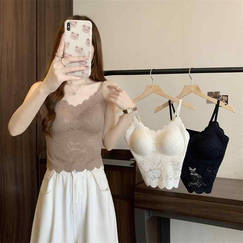 キャミソール レディース 春夏 レース タンクトップ 白 黒 ビスチェ インナー 重ね着 トップス 通気性 ..