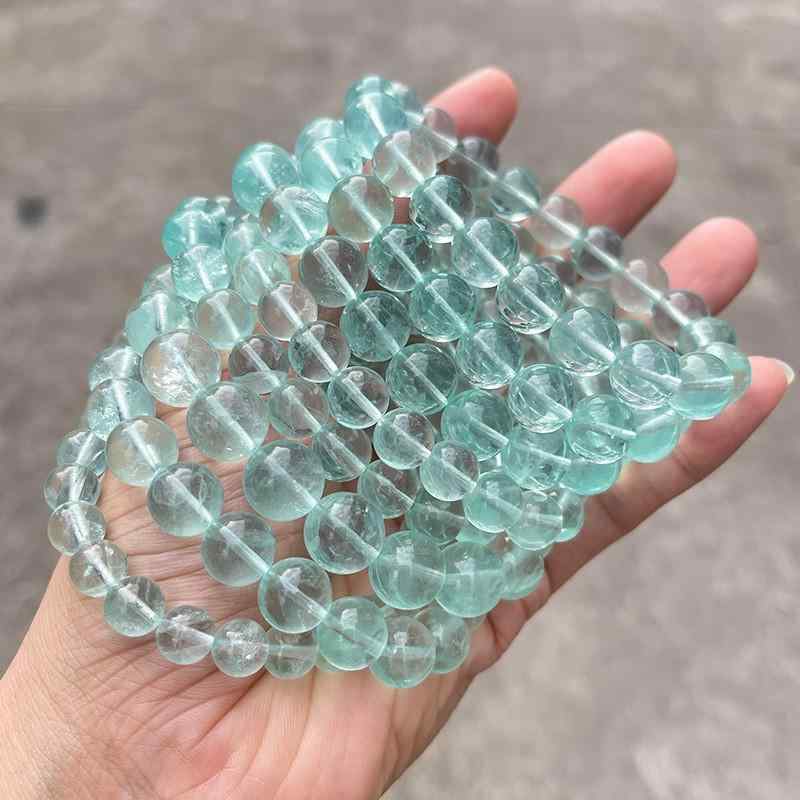 ブレスレット レディース 8A 蛍石 ミントグリーン アクセサリー ジュエリー 7-8mm 9-10mm 11-12mm 10-20mm 緑 幾何学模様 小清新 おしゃれ かわいい 上品 通勤 通学 デート