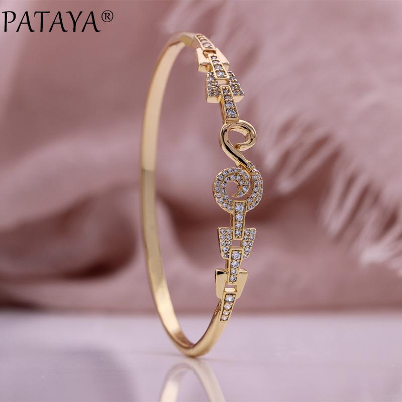 楽天ブリルビブレスレット レディース 女性用 銅製 電気メッキ加工 ピンクゴールド 韓版 韓国 スタイル アクセサリー 清新 甘い かわいい アシンメトリー 形状 手飾り