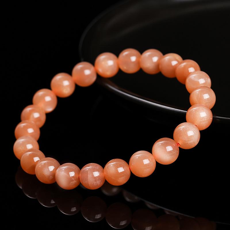 楽天ブリルビブレスレット レディース 太陽石 オレンジムーンストーン 豪華感 手飾り ギフト ラウンド 8mm 9mm 10mm 11mm