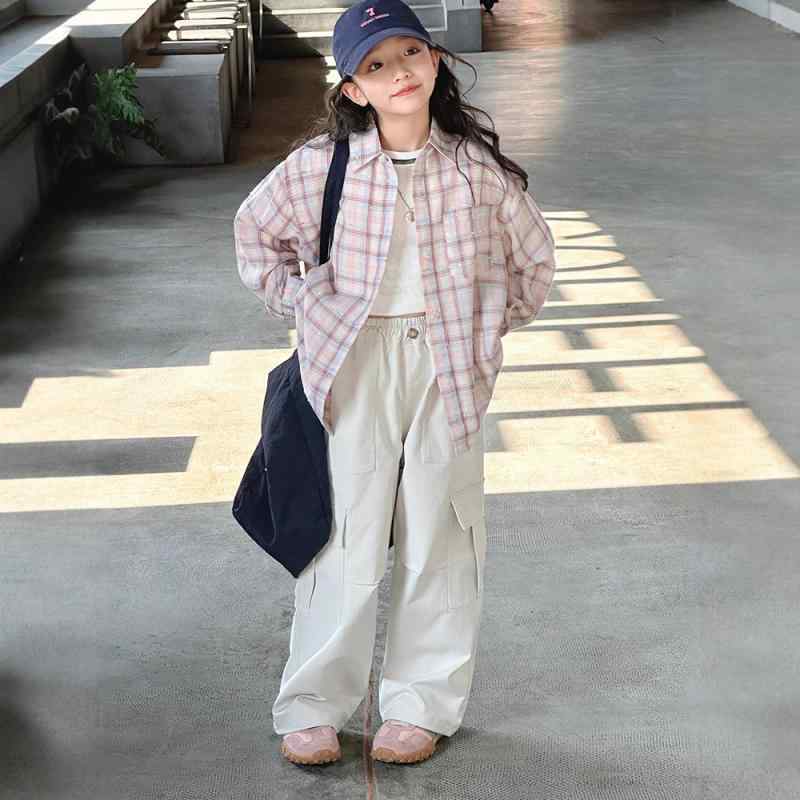 シャツ ガールズ 子供服 チェック柄 長袖 春秋 親子コーデ 綿100% 120cm 130cm 140cm 150cm 160cm 170cm かわいい 普段使い