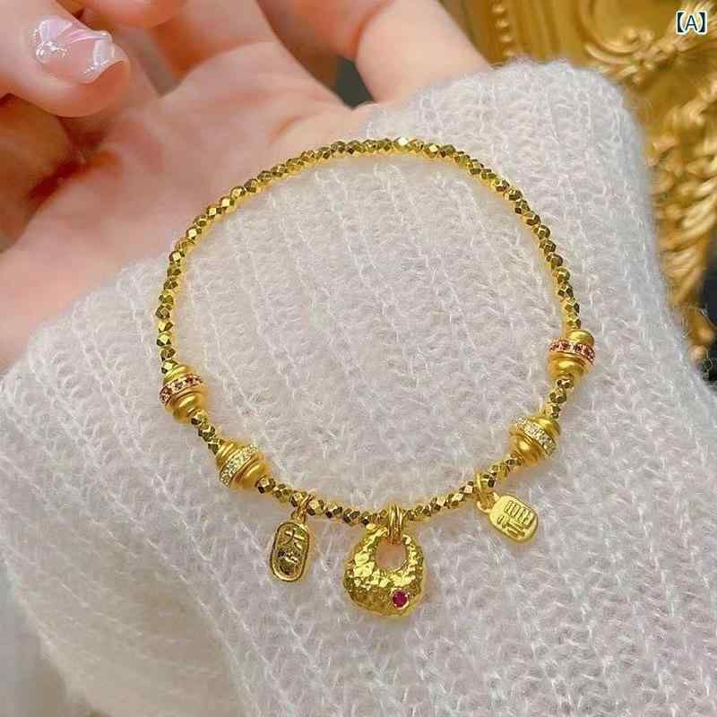 ブレスレット レディース 福牌 鍍金 幾何学 ジュエリー ゴールド バングル 普段使い パーティー(4)