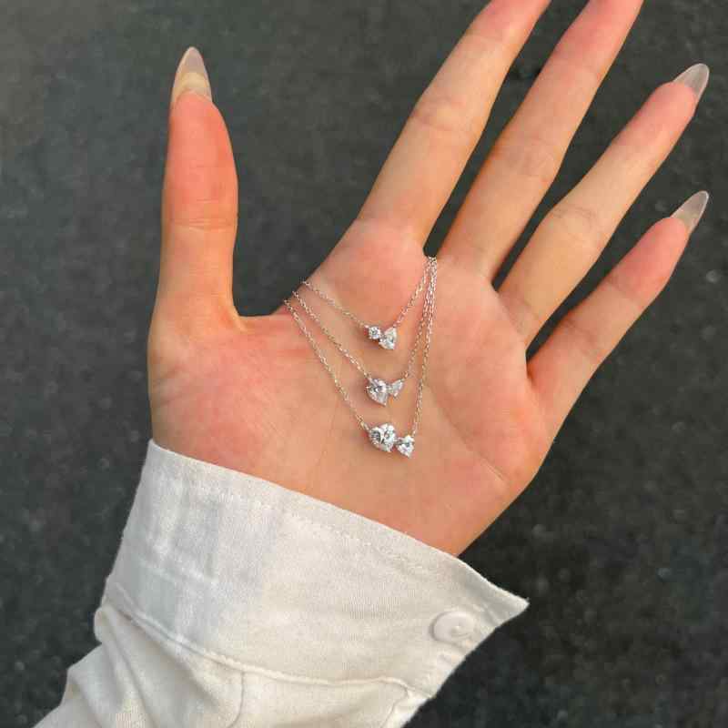 ネックレス レディース S925 シルバー ジルコニア ハート ドロップ 梨形 ペンダント 電気メッキ加工 アレルギー対応 プラチナコーティング シルバー925 ファッション