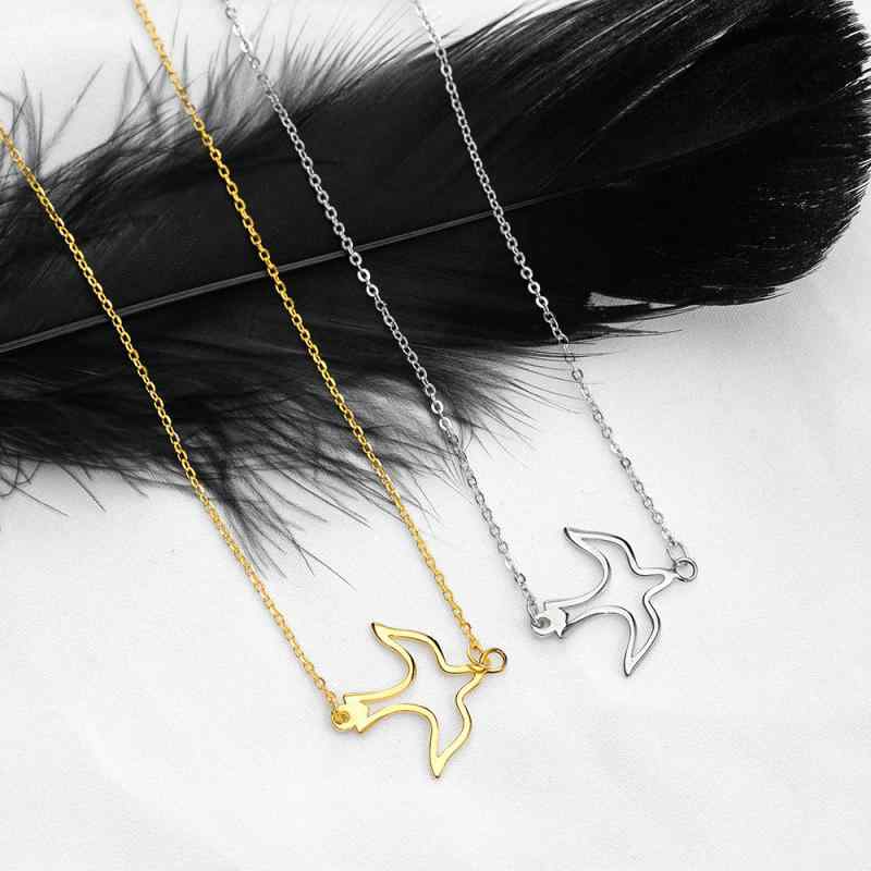 ネックレス レディース S925 シルバー 飛鳥モチーフ チョーカー 個性的 ペンダント 十字チェーン 電気メッキ加工 高見え アニマルモチーフ アクセサリー(4)