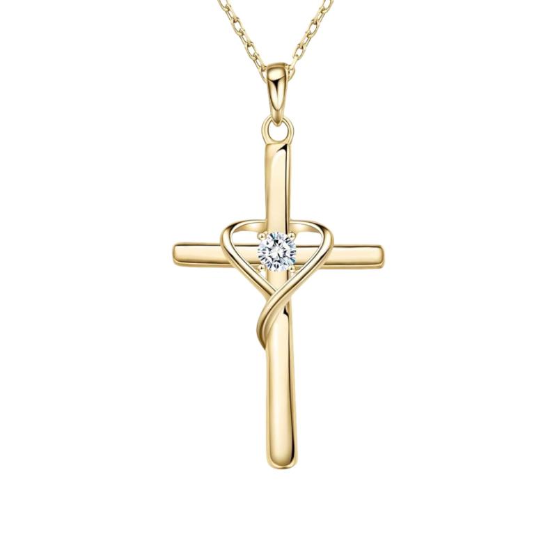 ネックレス レディース 十字架 シルバー925 鎖骨チェーン ペンダント ファッション アクセサリー O字チェーン 白金色