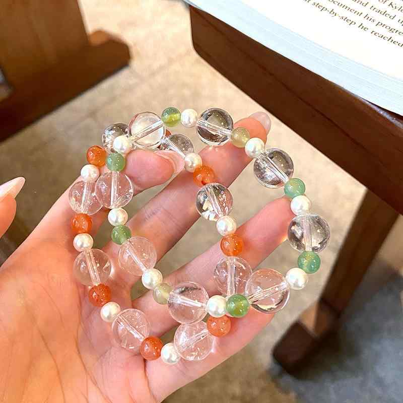 ブレスレット レディース 天然石 白水晶 南紅瑪瑙 12mm パワーストーン 招財 瑪瑙 ビーズ 手作り かわいい 幾何学模様 記念日 ギフト(4)