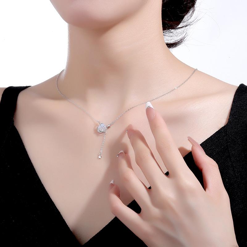 ネックレス レディース シルバー925 オーロラ 星 スター 流星 タッセル ペンダント 鎖骨チェーン アクセサリー ジュエリー(4)