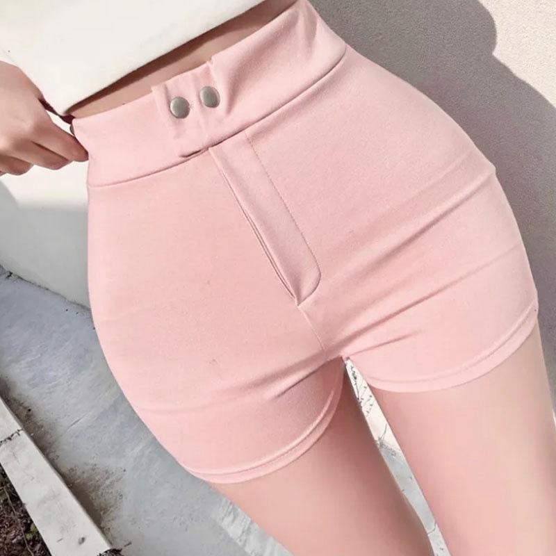 ショートパンツ レディース 高腰 タイト ホットパンツ ストレッチ スキニーパンツ 伸縮性 ポリエステル 複合生地 普段使い 通勤 オフィスカジュアル 春夏