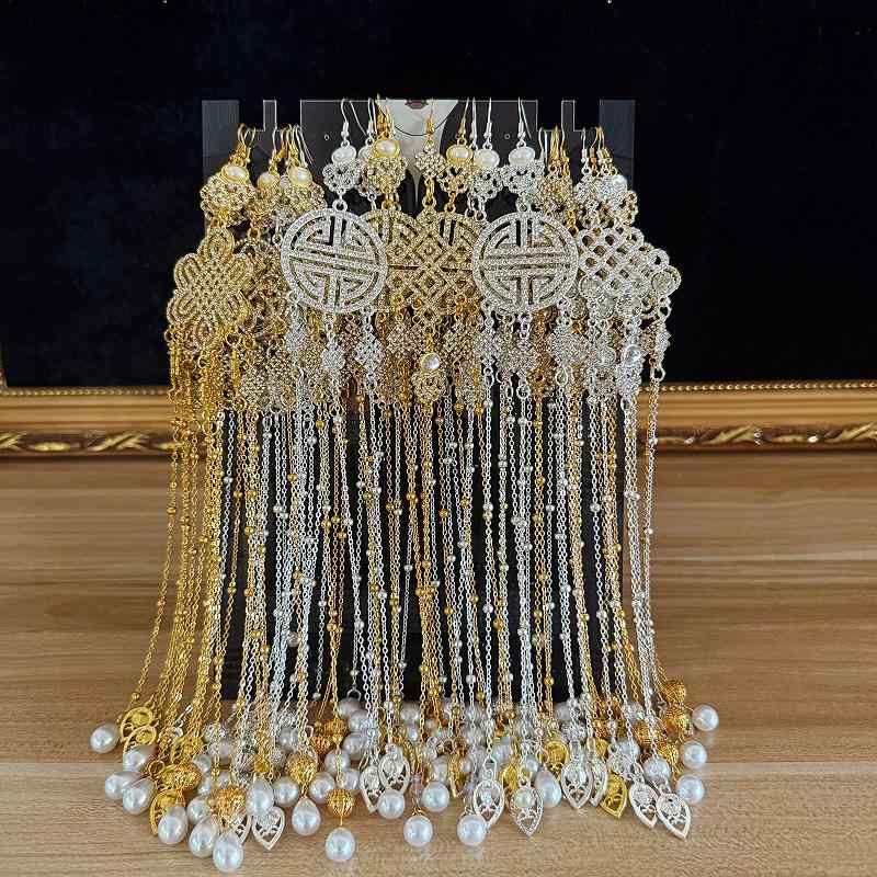 イヤリング レディース ロング タッセル 金属製 エスニック ダンス 舞台 衣装 レトロ アクセサリー 飾..