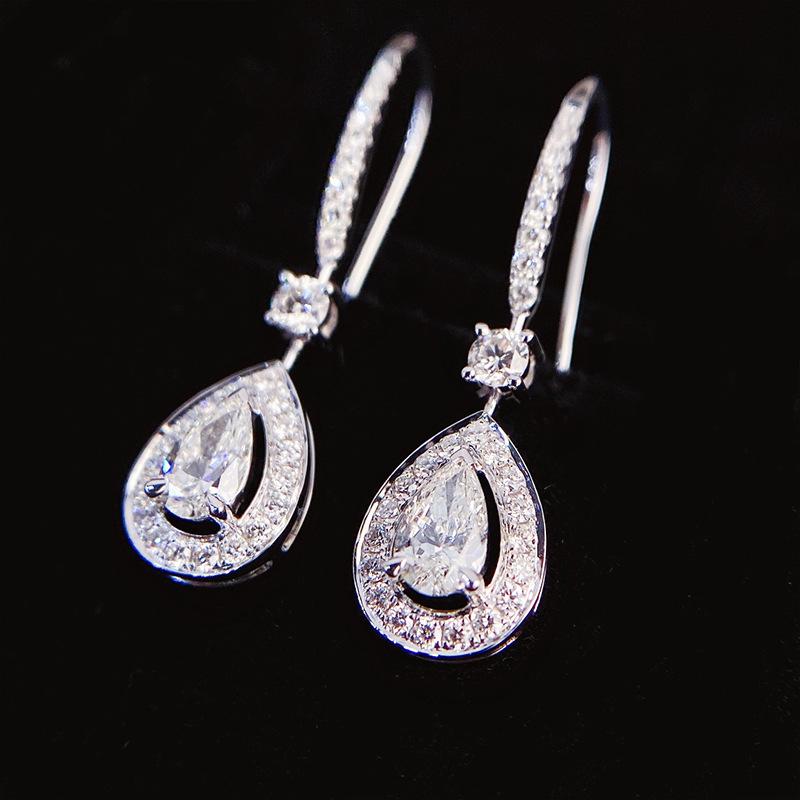 ピアス レディース S925シルバー ドロップ 梨形 スタッドピアス 18K金 電気メッキ加工 ジルコニア シルバー925 普段使い フォーマル かわいい エレガント 上品