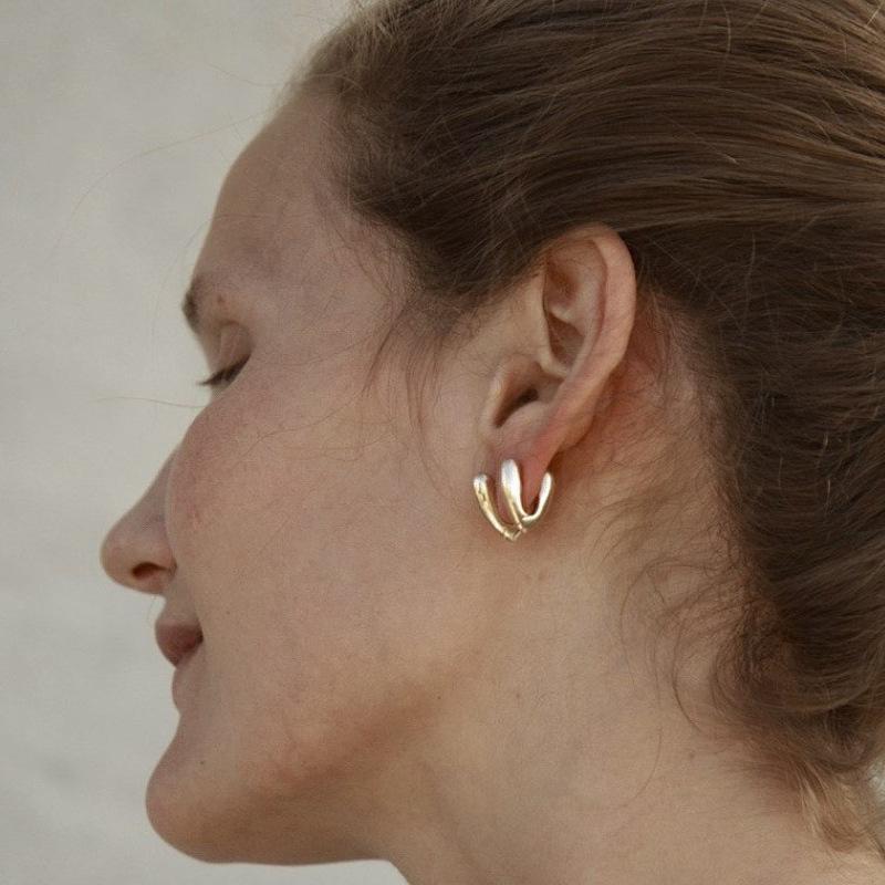ピアス レディース U型 ハート 電気メッキ加工 ゴールド シルバー 高見え かわいい ファッション 通勤