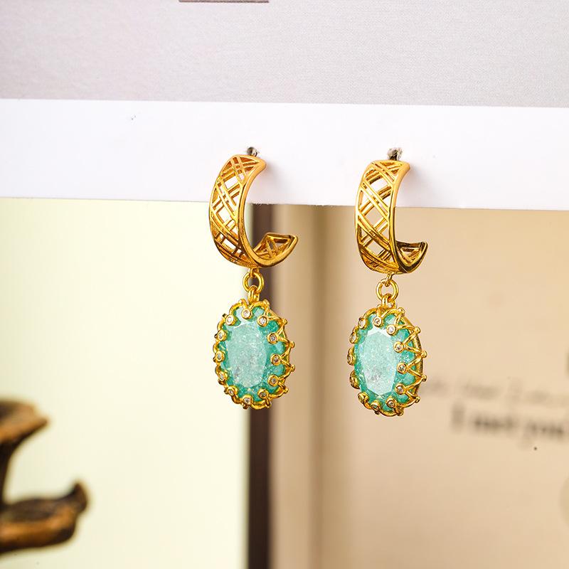 ピアス レディース C字 ジルコニア 18金メッキ 真鍮製 幾何学型 クリア 抹油 清新 かわいい 上品 エレ..