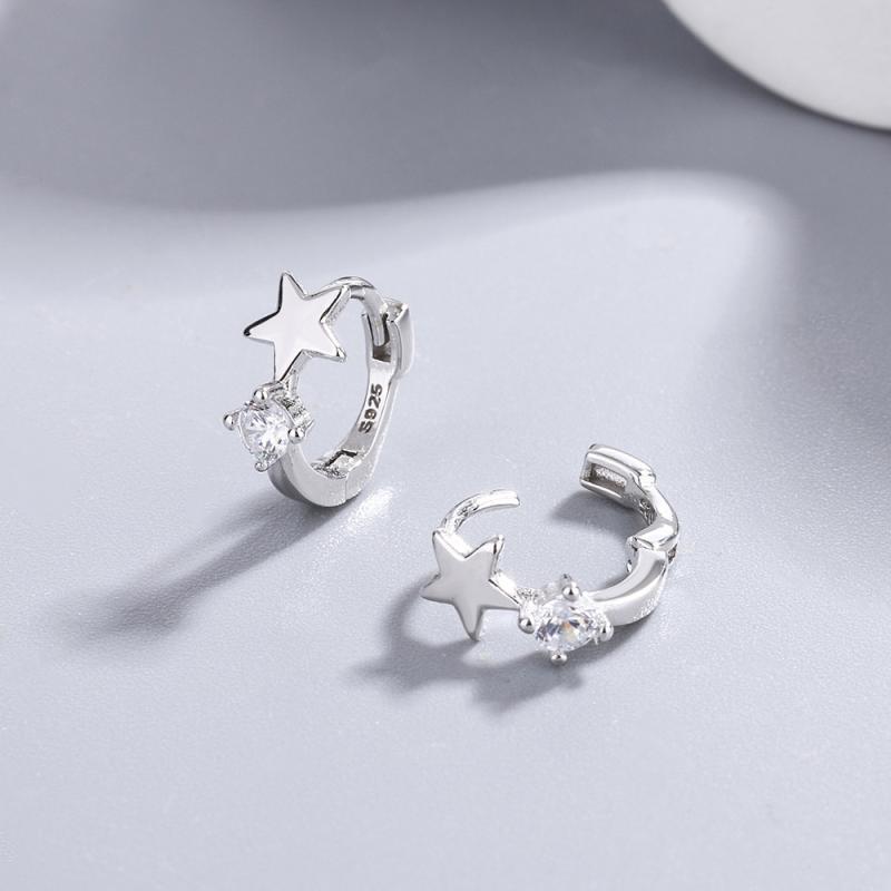 ピアス レディース シルバー925 星形 スター ジルコニア 韓国風 かわいい イヤリング 耳飾り アクセサ..