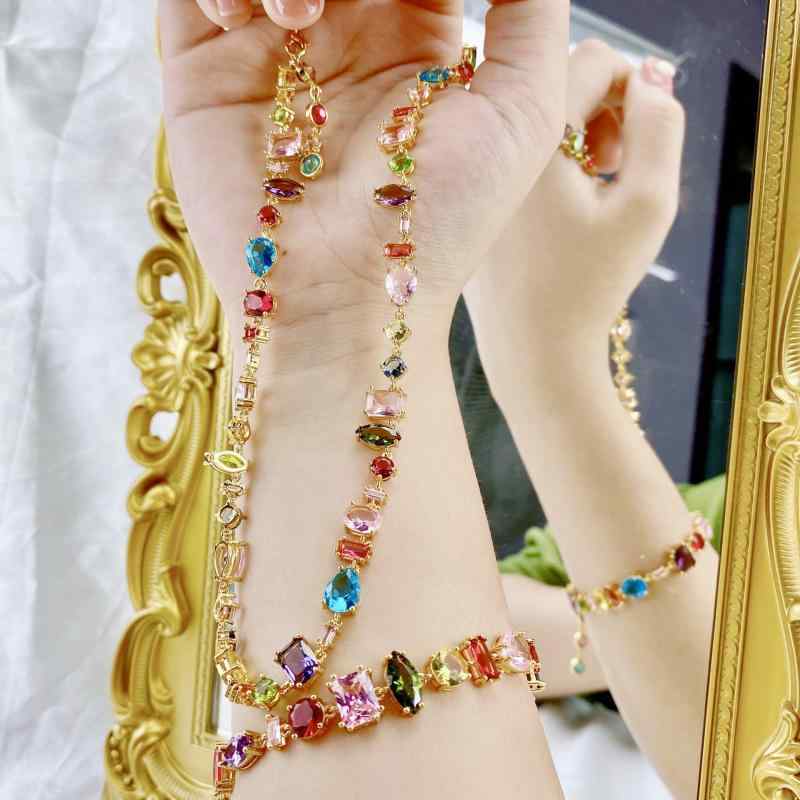 アクセサリー レディース 水晶 キャンディ カラー ネックレス ブレスレット イヤリング セット キラキラ おしゃれ かわいい ギフト プレゼント