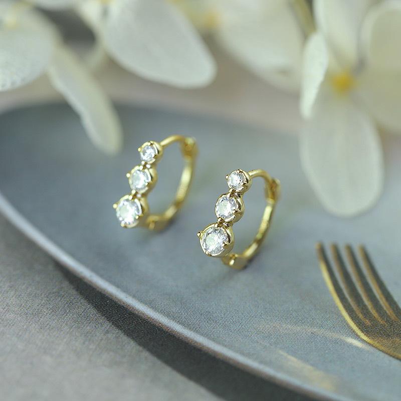 ピアス レディース シルバー925 ジルコニア グラデーション ドリル フープピアス 小さめ シルバーアク..