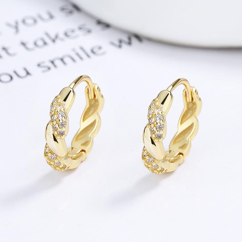ピアス レディース 925シルバー ジルコニア ひねり フープピアス イヤリング アクセサリー ジュエリー ..