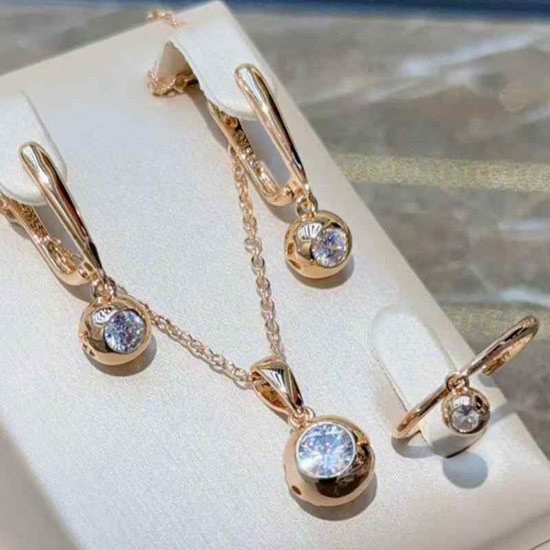 イヤリング レディース 585 ローズゴールド 個性的 琉璃 球 ドロップ イアリング イヤーカフ パーツ 真..