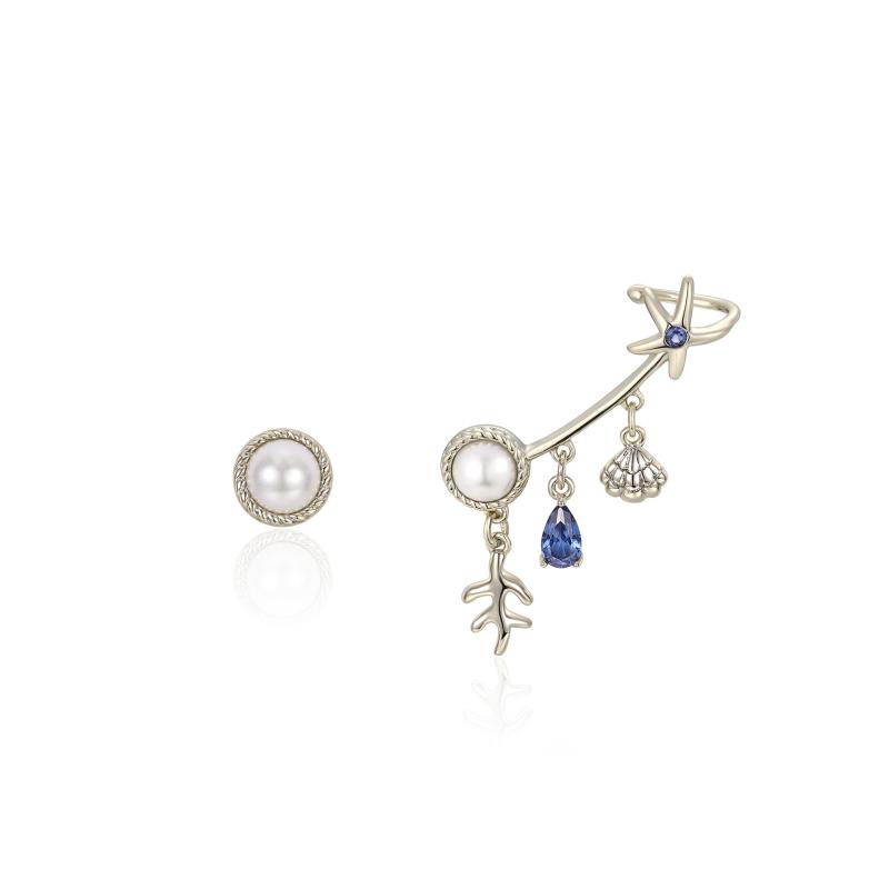 イヤリング レディース 女性用 幾何学型 ドロップ型 水滴型 2個セット アシンメトリー 電気メッキ加工 ..