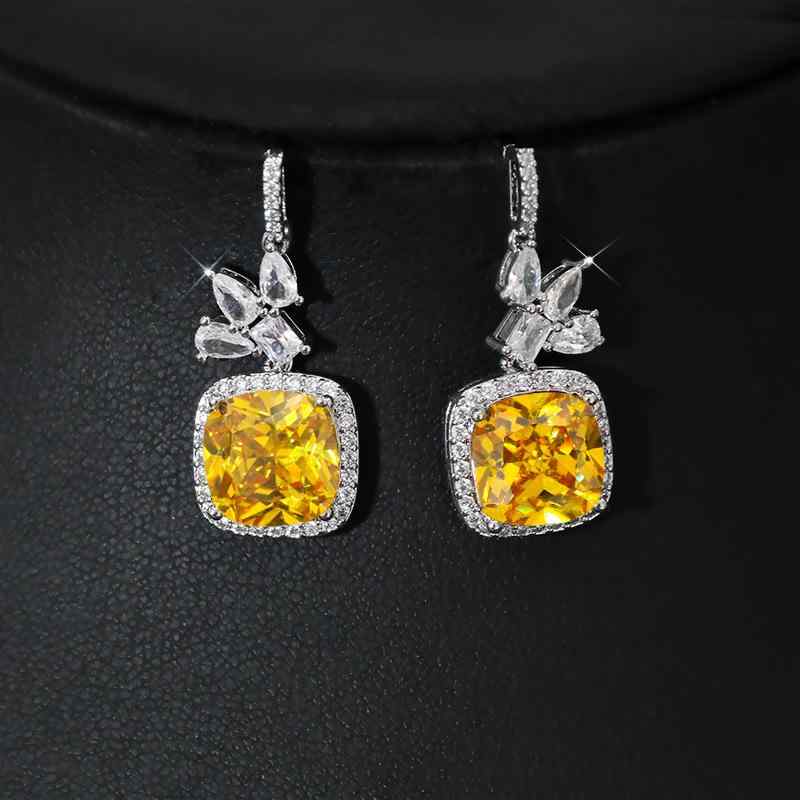 ピアス レディース ファッションピアス パーティー ブライダル ジルコニア スクエア フリンジ イヤリン..