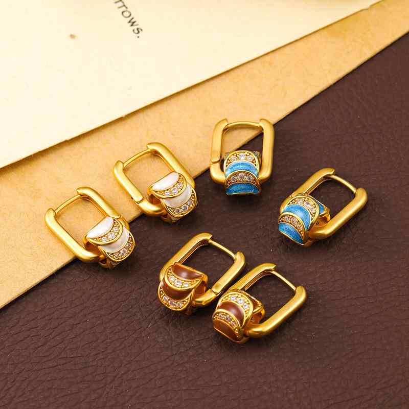 ピアス レディース 幾何学模様 ジルコニア レトロ ヴィンテージ風 イヤリング エレガント ブルー ホワ..