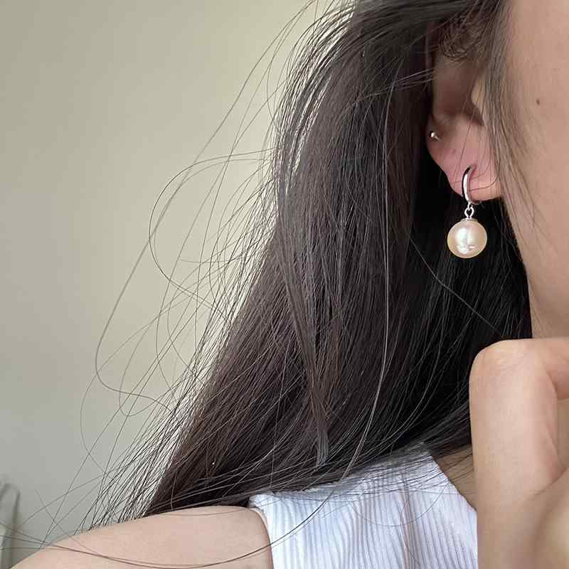 ピアス レディース シルバー925 パール サークル イヤリング 電気メッキ加工 幾何学 白金色 ベーシック 通勤 フォーマル パーティー ギフト