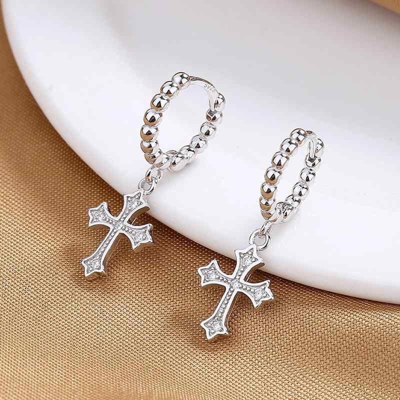 イヤリング レディース S925シルバー製 十字架 ジルコニア 小さめ おしゃれ かわいい 上品 エレガント ..