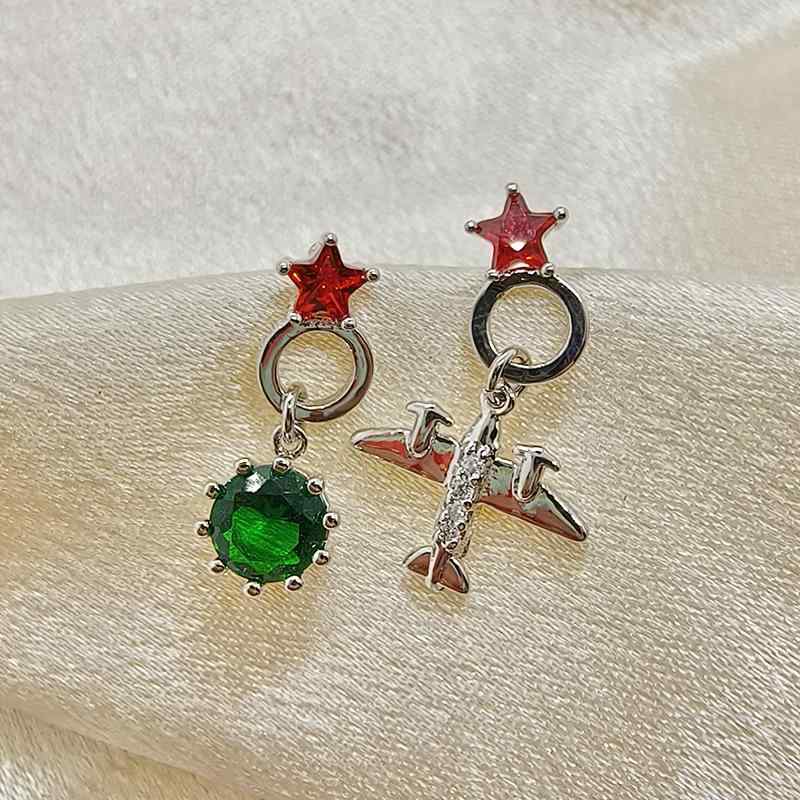 ピアス レディース 非対称 シルバー925 飛行機 冷淡 ファッション アクセサリー 個性的 スタッドピアス..