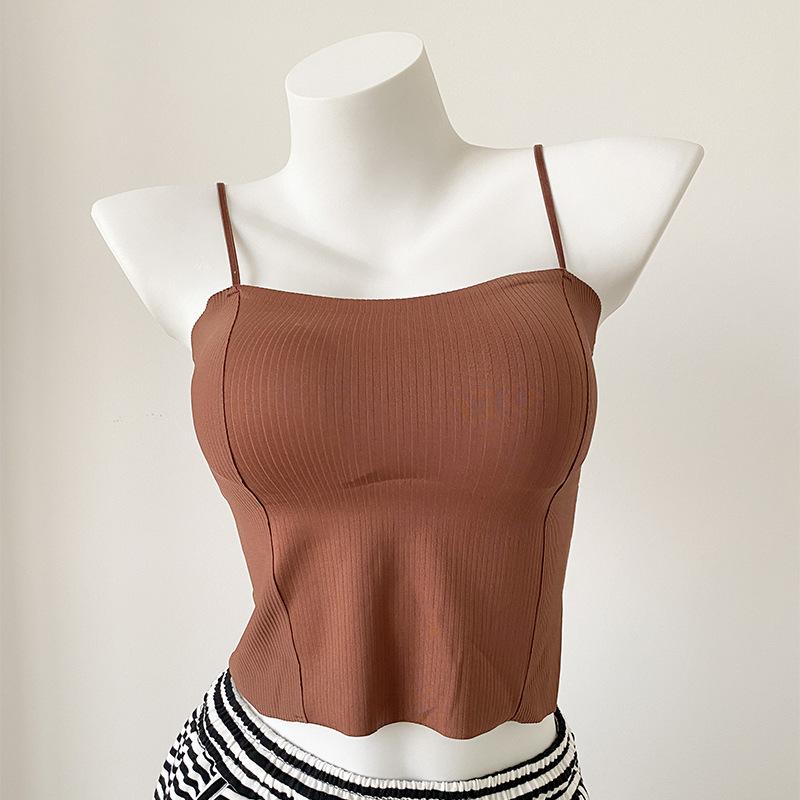 タンクトップ レディース インナーキャミソール 美背 無縫製 チューブトップ ブラパッド付き ブラック ピンク系 ブラウン系 ホワイト系 伸縮性 吸湿速乾