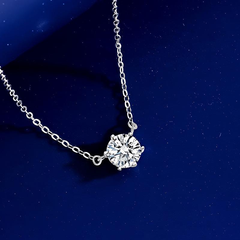 ネックレス レディース シルバー925 モアサナイト ペンダント 幾何学模様 ラウンドビーズ チェーン 4本..