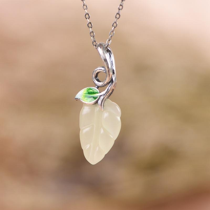 ネックレス レディース S925 シルバー 花柄 和田玉 ペンダント 一体型 O字チェーン シルバーアクセサリー エレガント カジュアル ギフト 普段使い パーティー