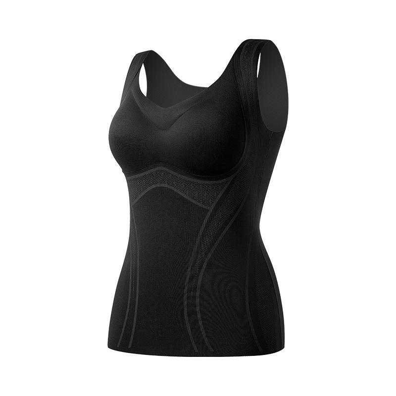 インナー レディース 秋冬 保温 あったか ウール 絹 シルク 裏起毛 ブラトップ カップ付き Vネック 肌着 下着 ベージュ 赤 緑 黒