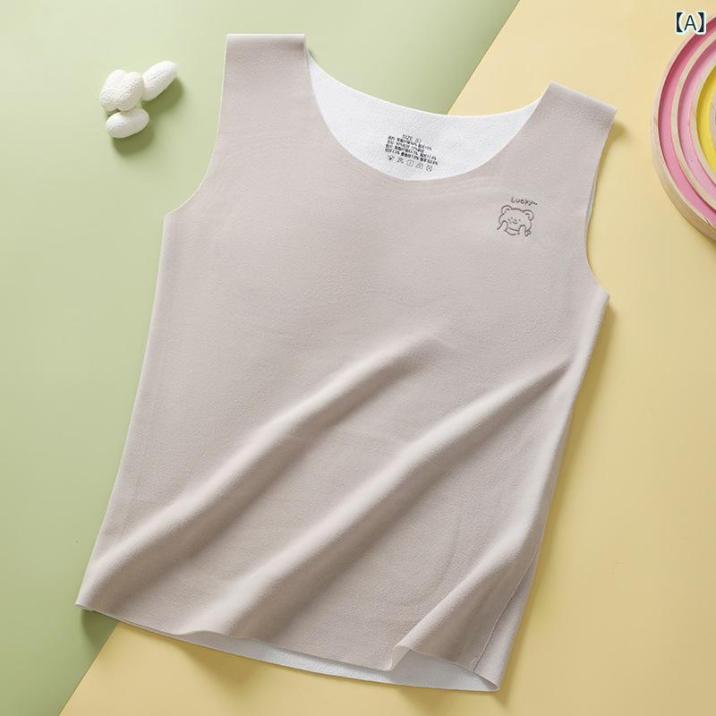 子供用インナーベスト 女の子 暖かインナーウェア 小学生 中学生 肌着 Uネック 下着 接触冷感 部屋着 防寒 あったか 秋冬
