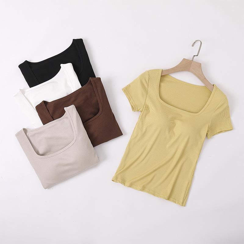 タンクトップ レディース インナー キャミソール カップ付き トップス 半袖 再生繊維 接触冷感 吸湿速乾 春夏