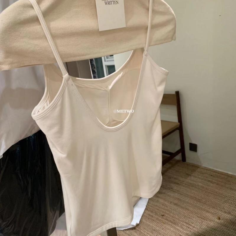 タンクトップ レディース 秋冬 裏起毛 ブラ付き あったかインナー Uネック トップス ストレッチ 部屋着 普段使い